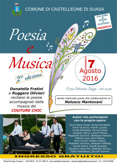 Il manifesto della serata "Poesia e Musica" edizione 2016