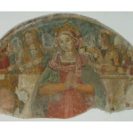 L'affresco della madonna, oggetto di restauro, all'interno della chiesa di s. Antonio Abate a Castelleone di Suasa