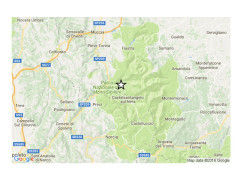 La mappa della seconda scossa di terremoto verificatasi nel maceratese