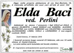 Elda Baci, necrologio