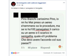 Screenshot dalla pagina FB "Gli immigrati e altri cattivoni leggendari"