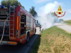 Incendio sulla Corinaldese