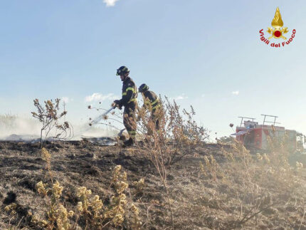 Incendio sterpaglie a Piticchio di Arcevia - Intervento VVFF