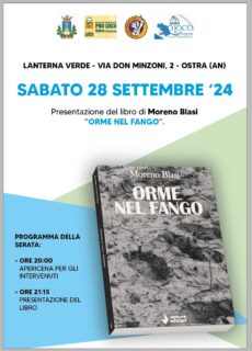 Locandina relativa alla presentazione del libro "Orme nel fango"