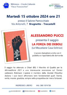 Presentazione saggio "La forza dei deboli"