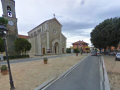 La piazza Giordano Bruno a Montignano di Senigallia