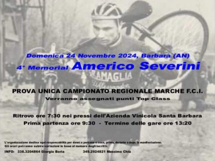 4° Memorial Americo Severini in programma a Barbara