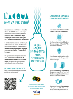 Volantino del progetto "L'acqua non va per l'insù"