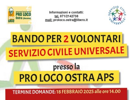 Servizio civile presso la Pro Loco di Ostra