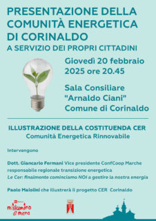 Presentazione CER, Comunità Energetica Rinnovabile, di Corinaldo