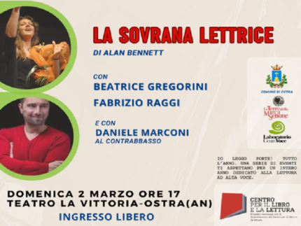 Locandina dello spettacolo "La sovrana lettrice"